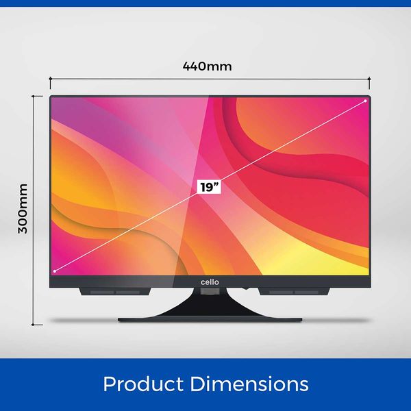 Cello 19" Smart WebOS 12V/230V Traveller TV with Perfect Pitch